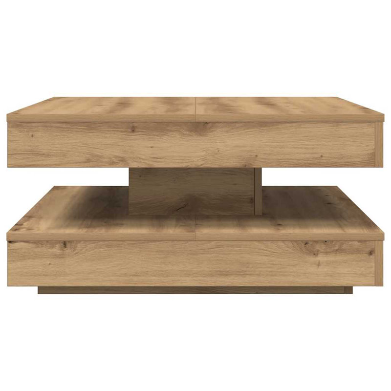 Coffee Table with Storage, 34.5" H x 70" L x 70" W, Artisan Oak