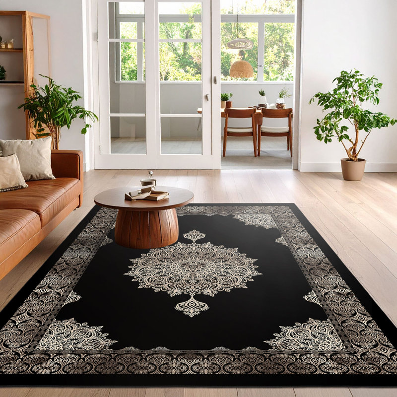 Tapis d'entrée antibactérien, 39,4 po x 59,1 po | 100% polyester, hauteur des poils de 0,4 po, envers en feutre de PVC antidérapant | Lavable à la machine, impression numérique 3D, durable et élégante pour une décoration moderne