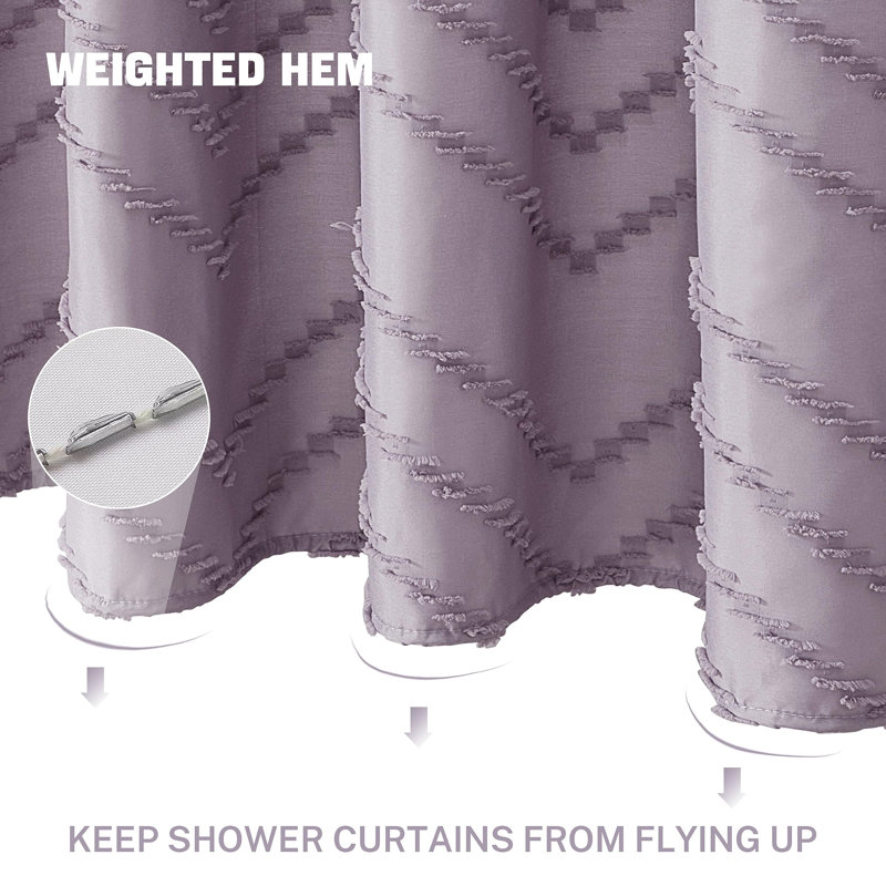 Akhsa Fabric Shower Curtain, Purple