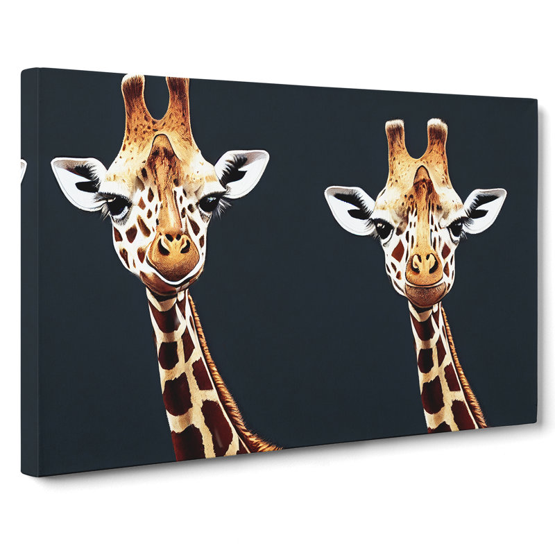 Two Giraffes Vol.2 - Wrapped Canvas, 50cm H x 76cm W x 3cm D