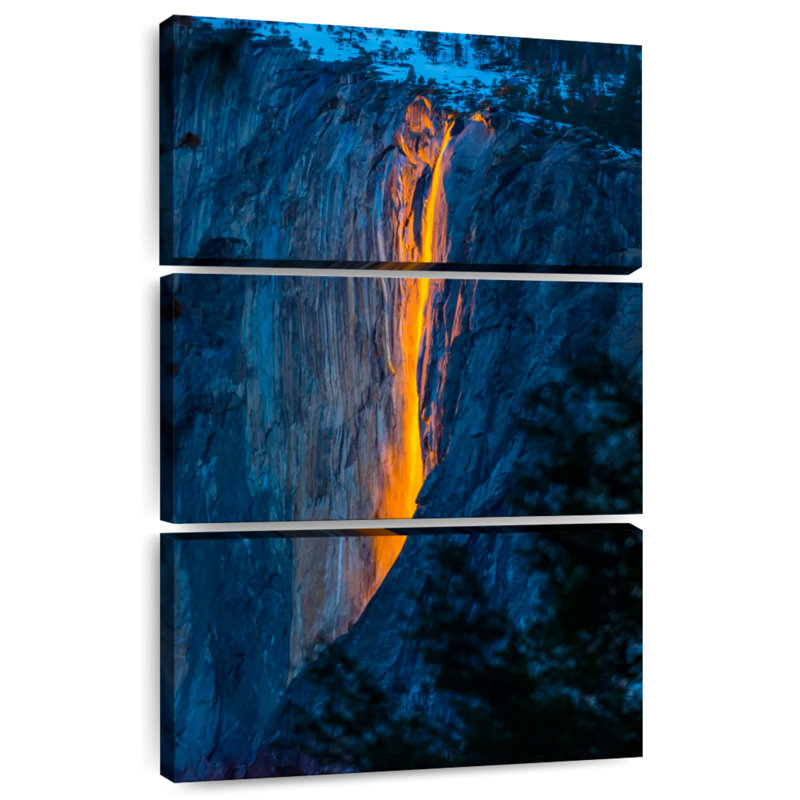 Fiery Horsetail Fall, 50" H x 32" W