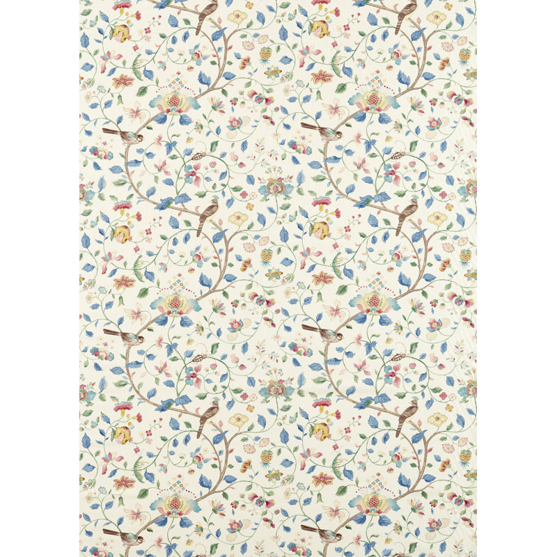 Arils Garden Fabric, Indigo/Red