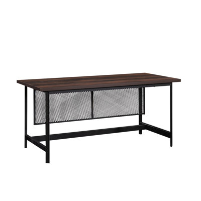 Industrial Table Desk With Spacious Work Surface, Brown Finish