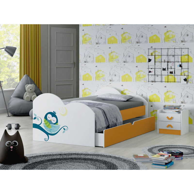 Tol European Toddler (80 X 160cm) Cabin Bed Themed Beds with Storage Included, Orange