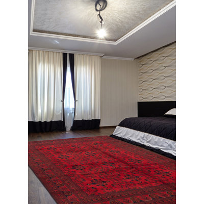 Tapis rouge 6 pi 7 po x 9 pi 5 po Finest Khal Mohammadi