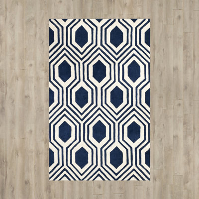Deedie Hand Tufted Wool Geometric Rug