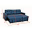 Canapé-lit modulaire en L bleu, rembourré, 3 pour bureau, espace de vie polyvalent-1647594240