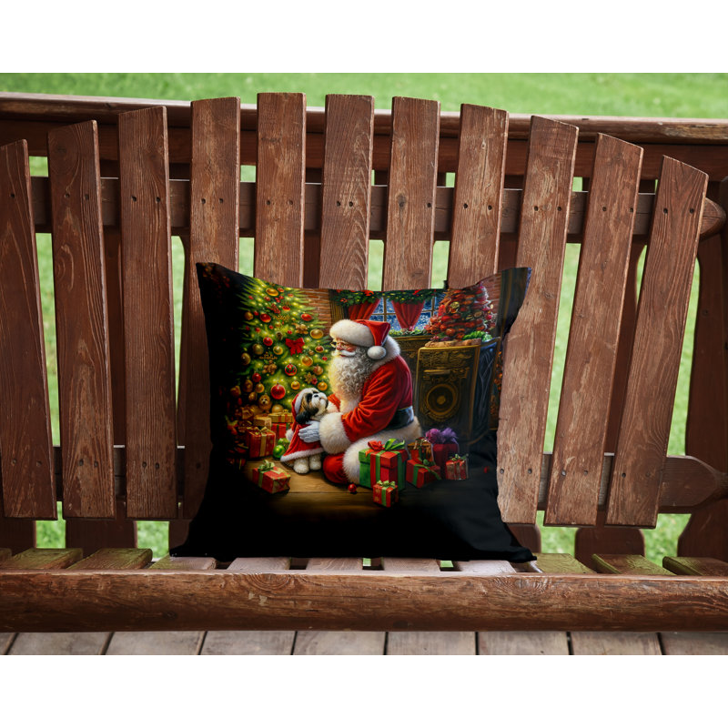 Coussin Shih Tzu and Santa Claus, H 14 po x l 14 po