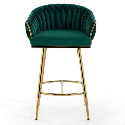 Ensemble de 2 tabourets de bar avec accoudoirs et repose-pieds