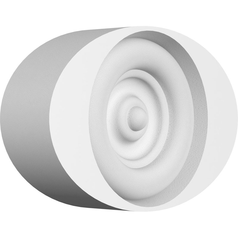 Rosette de dalton avec bord biseauté Standard, H 2 po x l 3 po x P 0,75 po