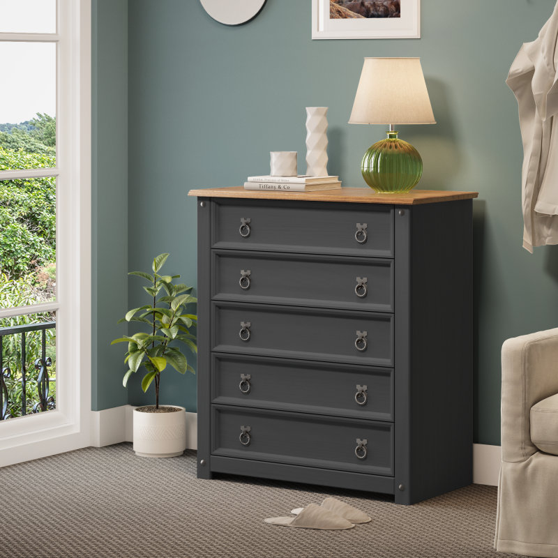 Meleze Solid Wood 80cm W Chest of Drawers