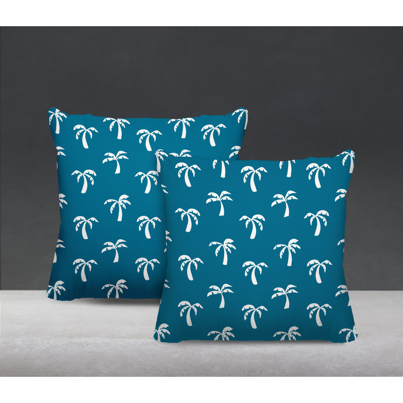 Housse et insert de coussin décoratif intérieur / extérieur en mélange de polyester, L 19 po x H 19 po, Turquoise