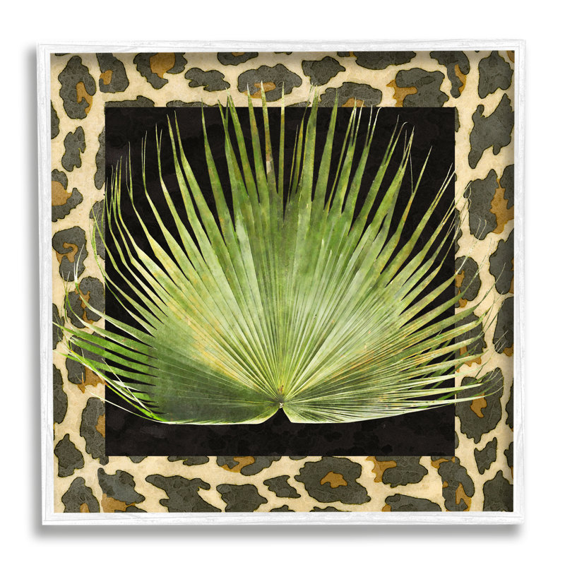 Impression sur toile «Tropical Leaf» par Alonzo Saunders, Giclée encadrée blanc bord de mer, H 17 po x l 17 po x P 1,5 po
