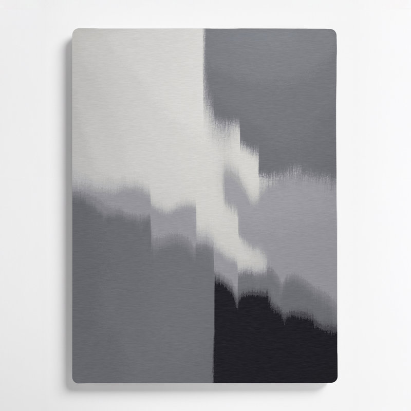 Art mural abstrait en métal gris 81, H 24 po x l 36 po