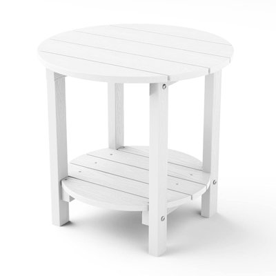 Table de bout Adirondack imperméable toutes saisons à deux niveaux, table d'appoint durable HiPS pour l'espace intérieur et la piscine