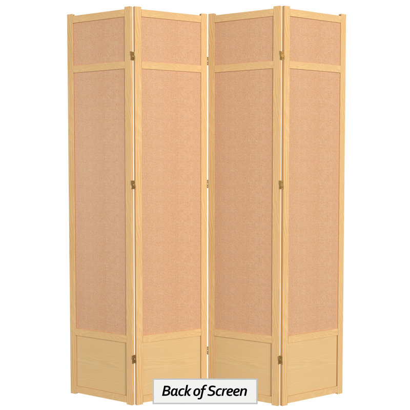 Cloison pliante Clarke, Naturel, 4 panneaux