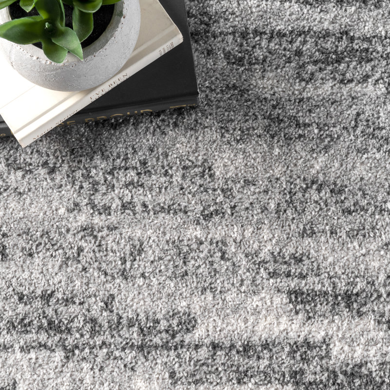 Tapis performance gris transitionnel à motif abstrait Artimas, Runner 2' x 8'