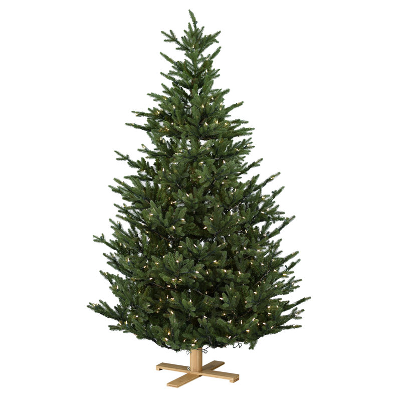 Lighted Artificial Christmas Tree, 7.48ft H x 4.49ft W x 4.49ft D