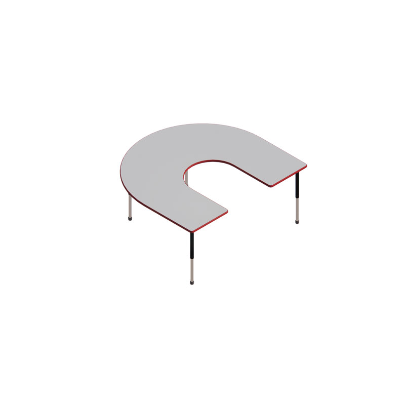 Table d'apprentissage collaboratif avec pieds de luxe - fer à cheval - l 66 po x L 60 po, H 29 po x L 66 po x l 60 po
