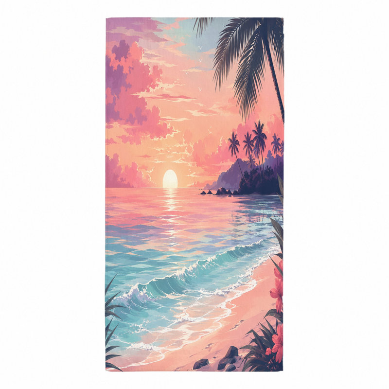 Serviette de plage 1PCS Vibrant Tropical Sunset