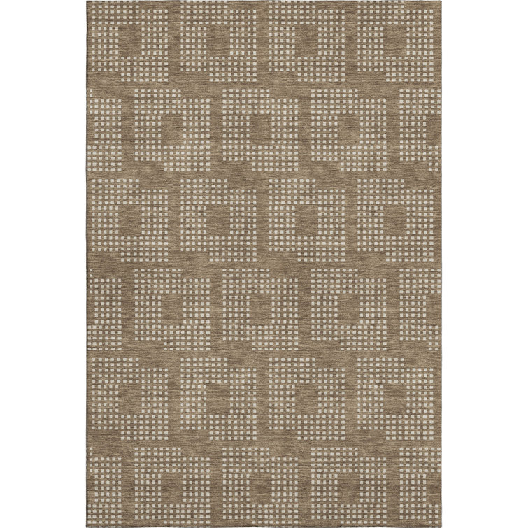 Premium Machine Washable Prisco Brown Rug
