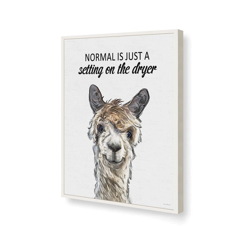 «Normal is alpaca» par Art, L 36 x H 48, Blanc, Impression encadrée