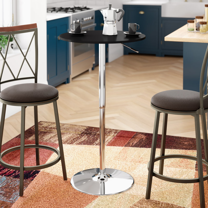 Franceska Round Metal Base Dining Table, White, Silver