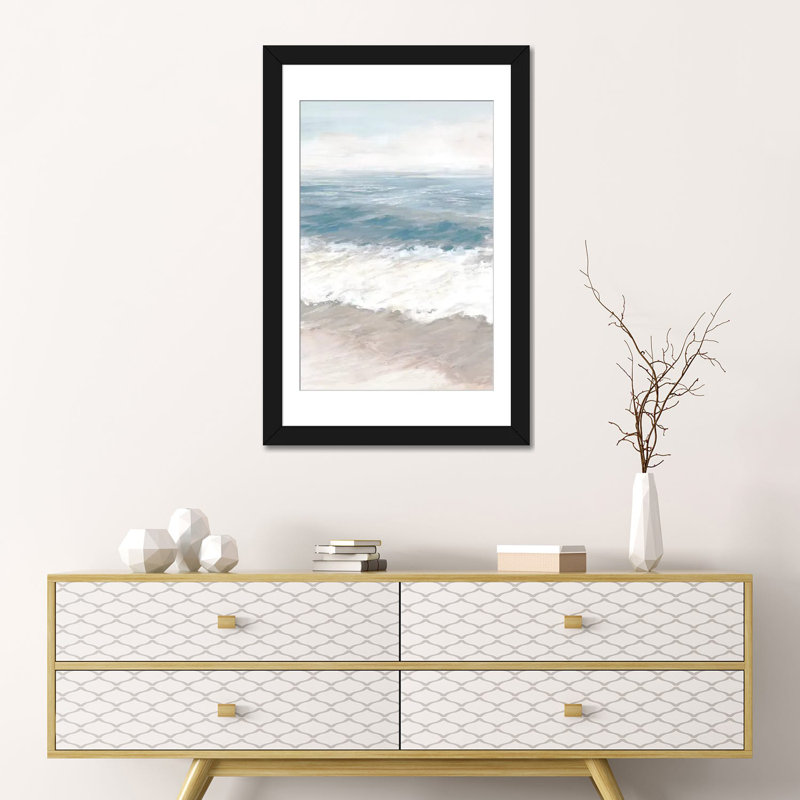 «Warm Waves» par Eva Watts - impression sur toile tendue, H 24 po x l 16 po x P 1 po, Cadre noir