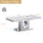 Modern Marble Coffee Table, 46.85" Rectangular Faux Marble, Luxury Mirrored Round Hollow Stainless Steel Base, Cocktail Table, Center Table-1278784171-1278784170