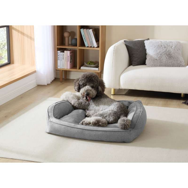 Medium Drizzle Gray Orthopedic Memory Foam Pet Sofa Bed