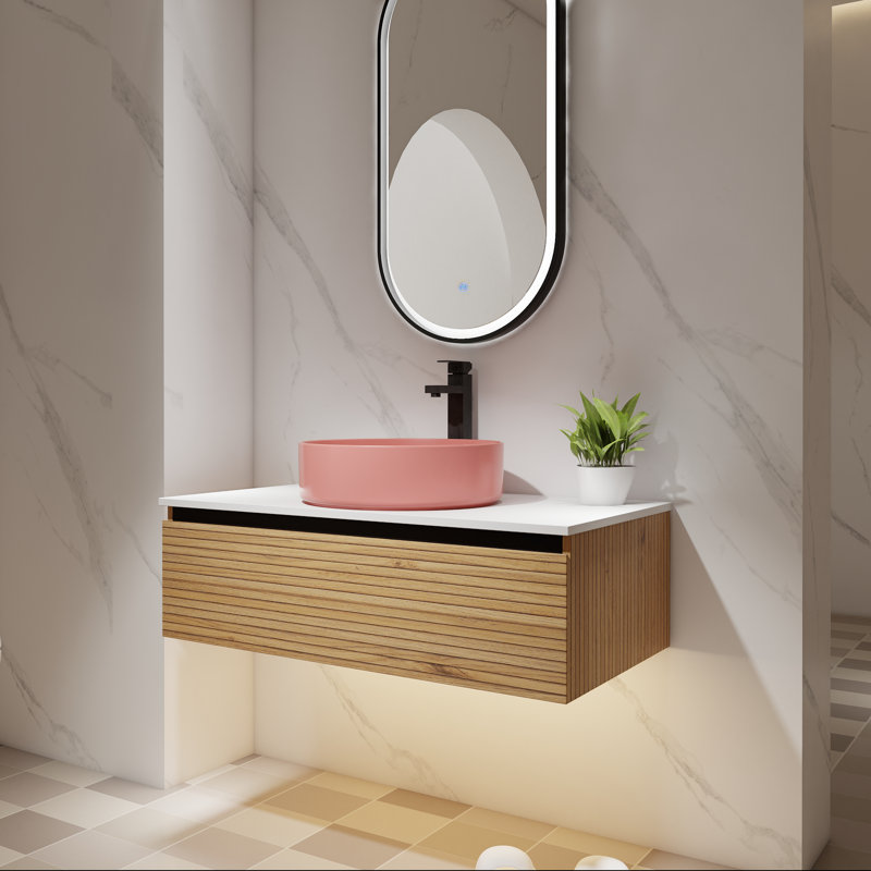 36" Floating Bathroom Vanity with Ceramic Sink & Soft-Close Drawer, 36"