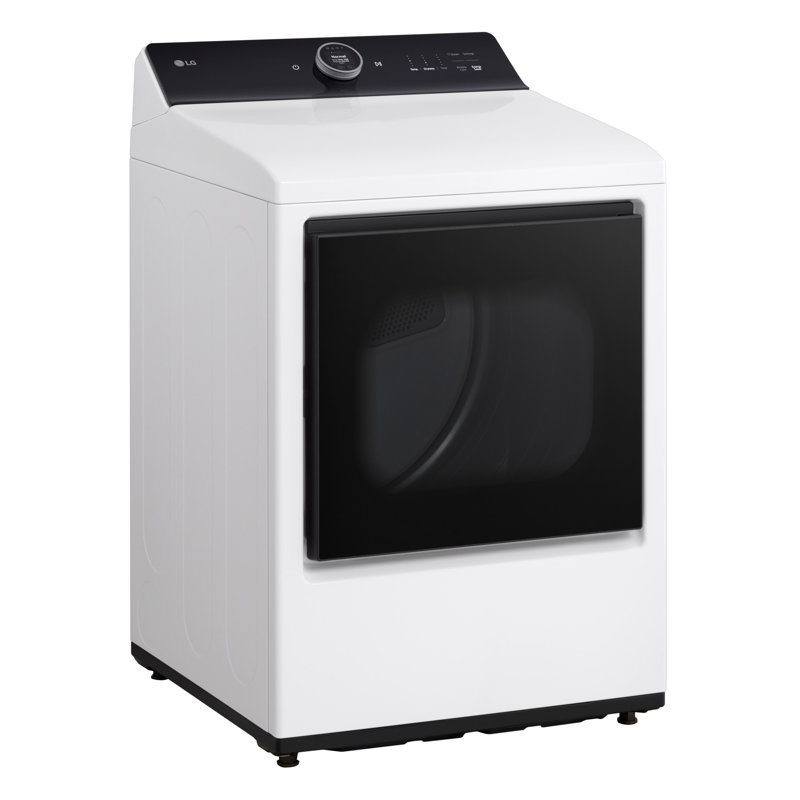 LG Ultra Large Capacity Rear Control Electric Dryer with EasyLoad, Door, AI Sensing and TurboSteam, 7.3 cu. ft., Alpine White