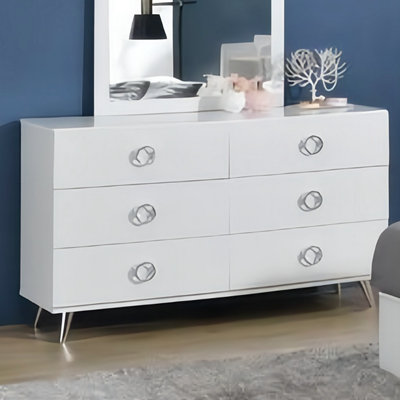 Latarius 6 Drawer Dresser White Dresser Bedroom Dresser Chest Of Drawers  Modern Dresser
