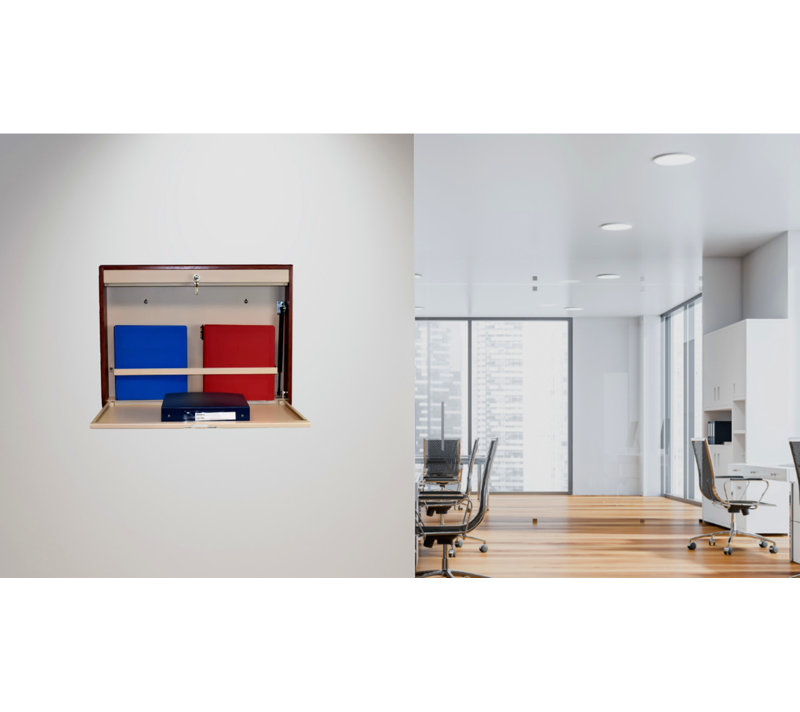 Berkowitz Steel Floating Desk, Oak Frame