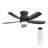 42 Inch Flush Mount Ceiling Fan with LED Light and Remote Control - Quiet DC Motor, 5 ABS Blades - Ideal for Bedroom, Black