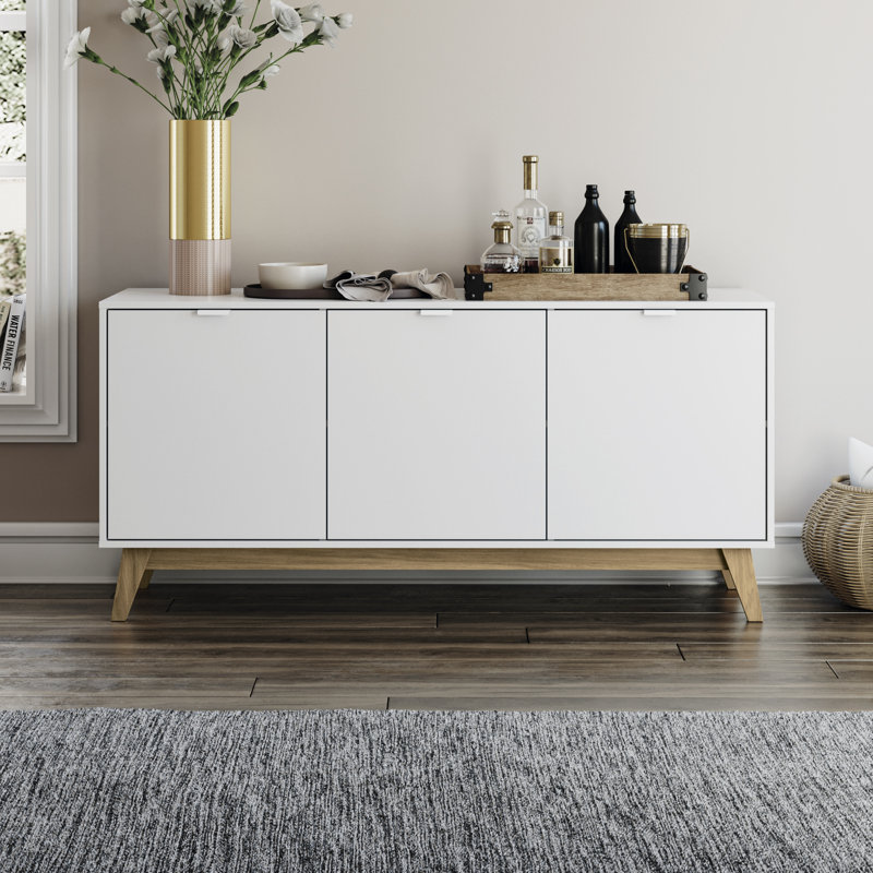 Fedra 3-Door Sideboard, White