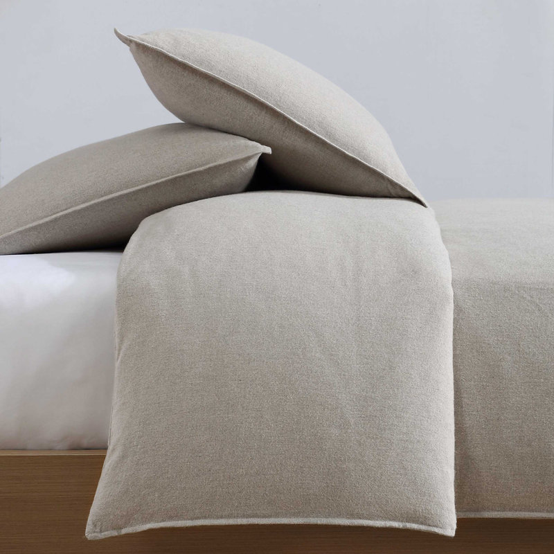 Melange 100% Cotton Standard Comforter Set, Queen Comforter + 2 Standard Pillowcases, Natural