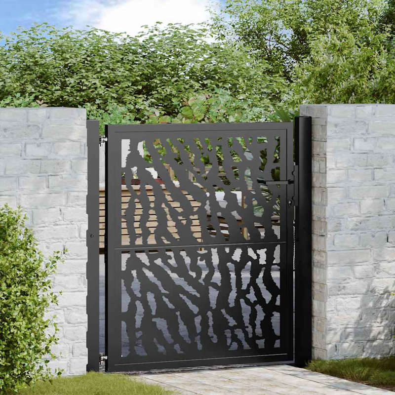 Trace de porte en acier vidaXL noir 105 x 106 cm, 39,4 po x 39,4 po, Noir