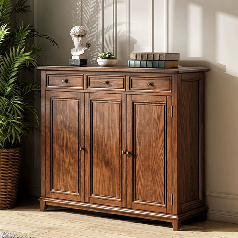 Banc de rangement en bois manufacturé noyer massif
