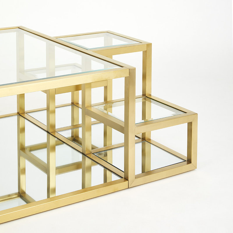 Glass Top Coffee Table, Gold