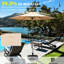 7.5Ft Outdoor Table Umbrella - Beige, , Water 6 Construction, For Patio, Pool, Garden Protected, With 6 Ribs, Garden, Deck, Pool Area