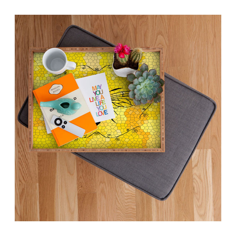 Plateau pour table basse/repose-pieds abeille, H 1,75 po x l 18 po x P 14 po