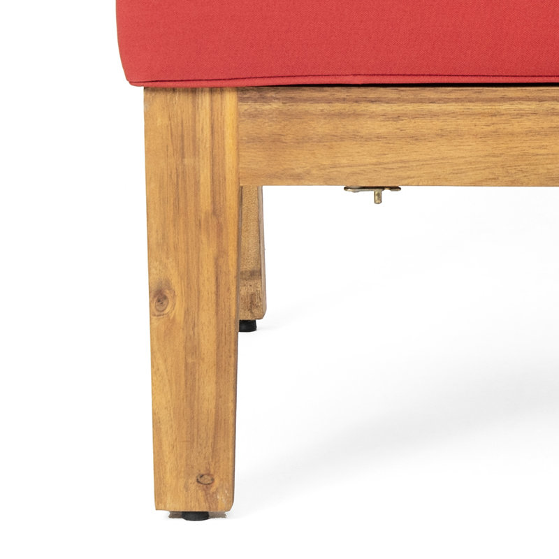 Table basse rouge - fabrication en bois, sièges à lattes populaires, coussins d'eau, table de coin multicolore, bois, cool, modulaire