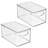 mDesign Plastic Storage Bin Box Container, Lid and Handles-98155404-98155402