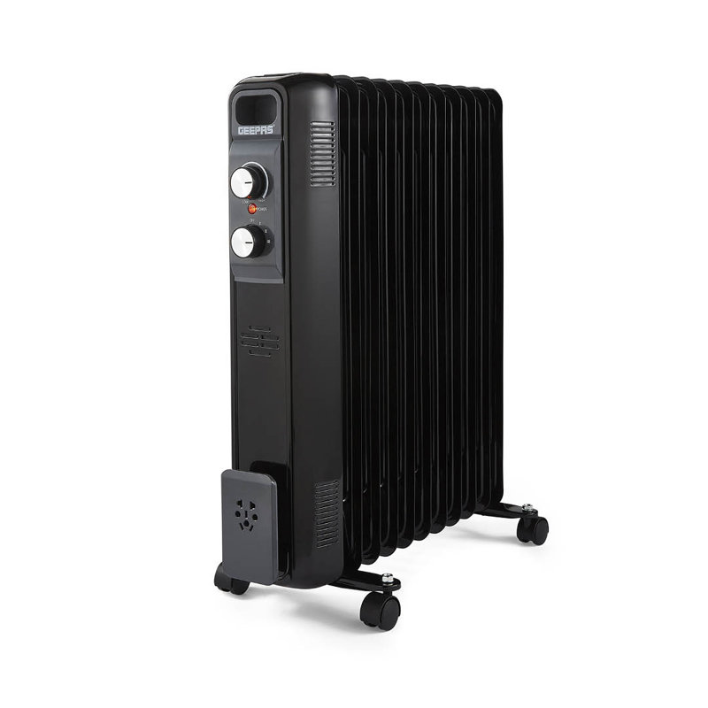 GEEPAS Portable Oil Filled Radiator Heater, White - Manual, 2500W, 11 Fins