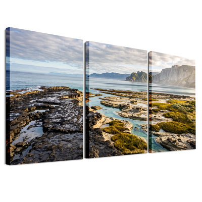 Art mural sur toile, "Falaises côtières" avec eau turquoise