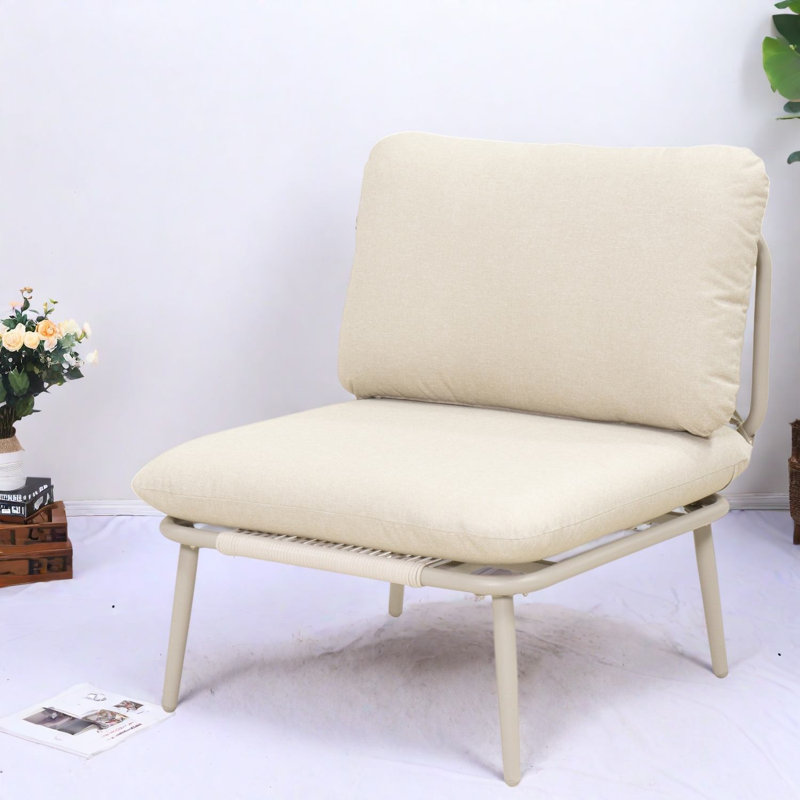 Portable Sectionals Chair, Steel Frame Modern Compact Patio Seating