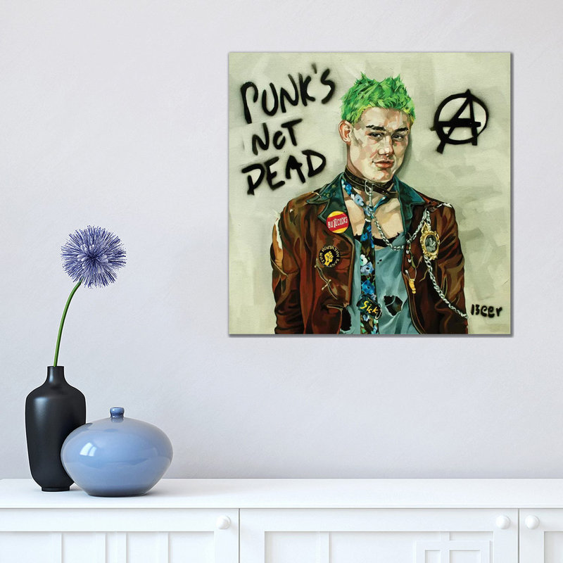 Punks Not Dead by Jo Beer - Wrapped Canvas Print, 45.72 cm H x 45.72 cm W x 3.175 cm D
