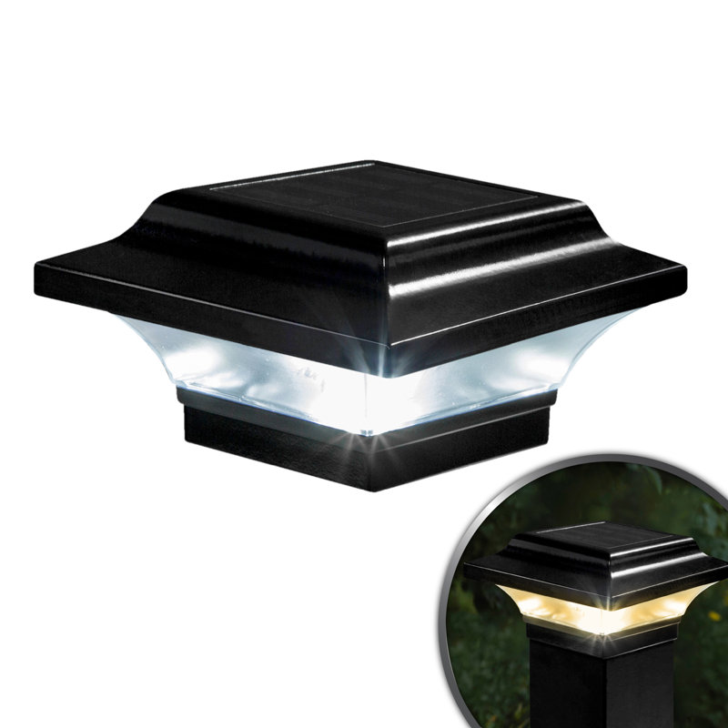 Imperial Aluminum Fence Post Cap Solar Light, Black