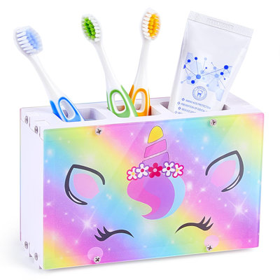 Toothbrush Holders For Bathrooms Accessories Organizer, 3 Slots Toothbrush And Toothpaste Holder Anti-Slip Toothbrush Holders Storage With Drainage Hole